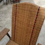 Old rattan armchair