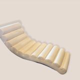 Scandinavian meridian 1980s with metal structure in imitation white leather