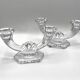 Set of 2 double-light crystal candlesticks • Val Saint-Lambert crystal factory • 1953 • Belgium