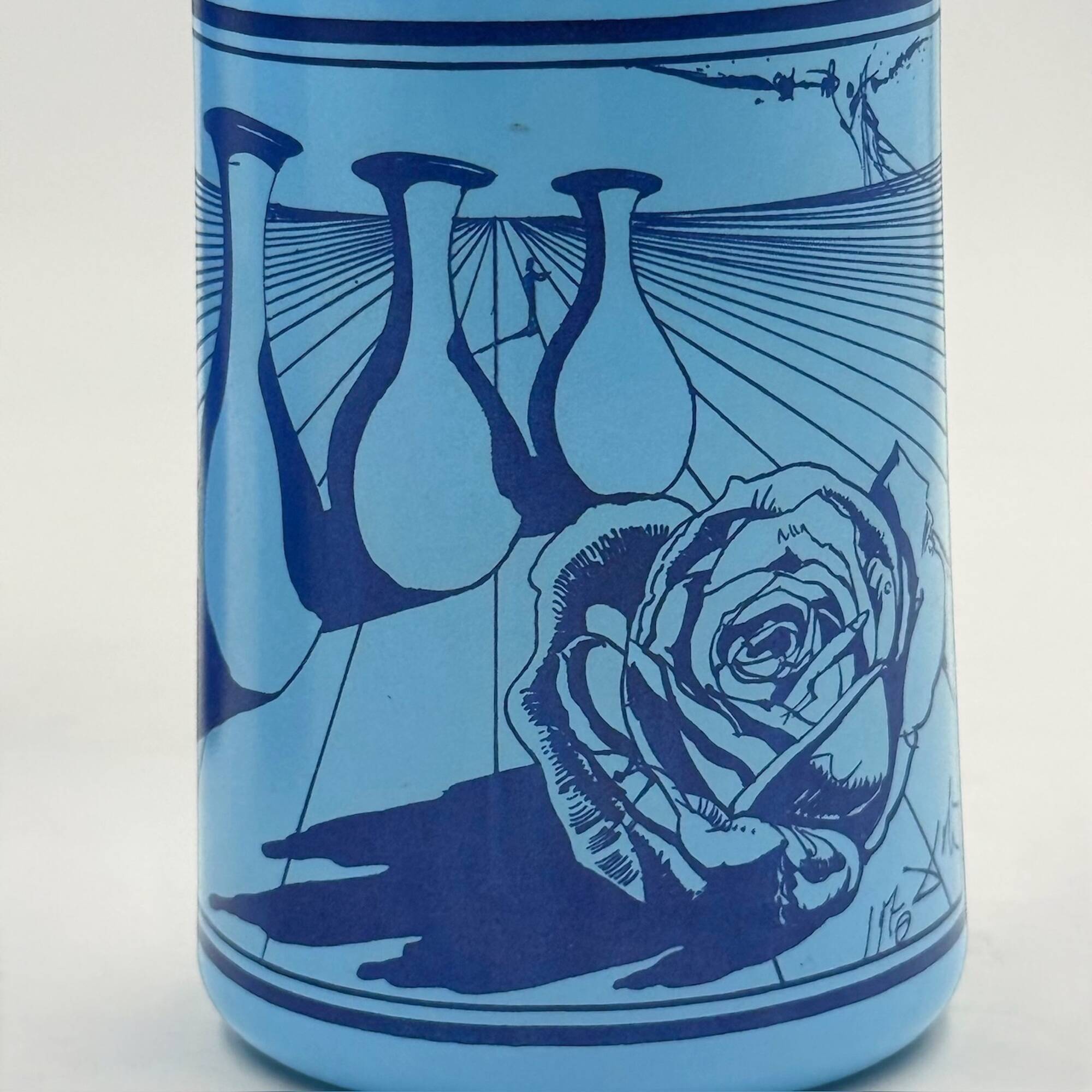 Ensemble de 3 bouteilles design bleu par Salvador Dali Rosso Antico 1970