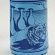 Ensemble de 3 bouteilles design bleu par Salvador Dali Rosso Antico 1970