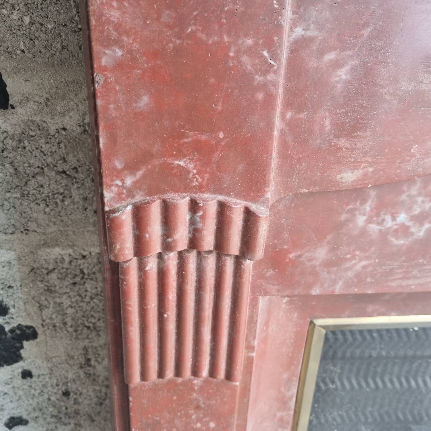 Marble fireplace mantel from 1950.