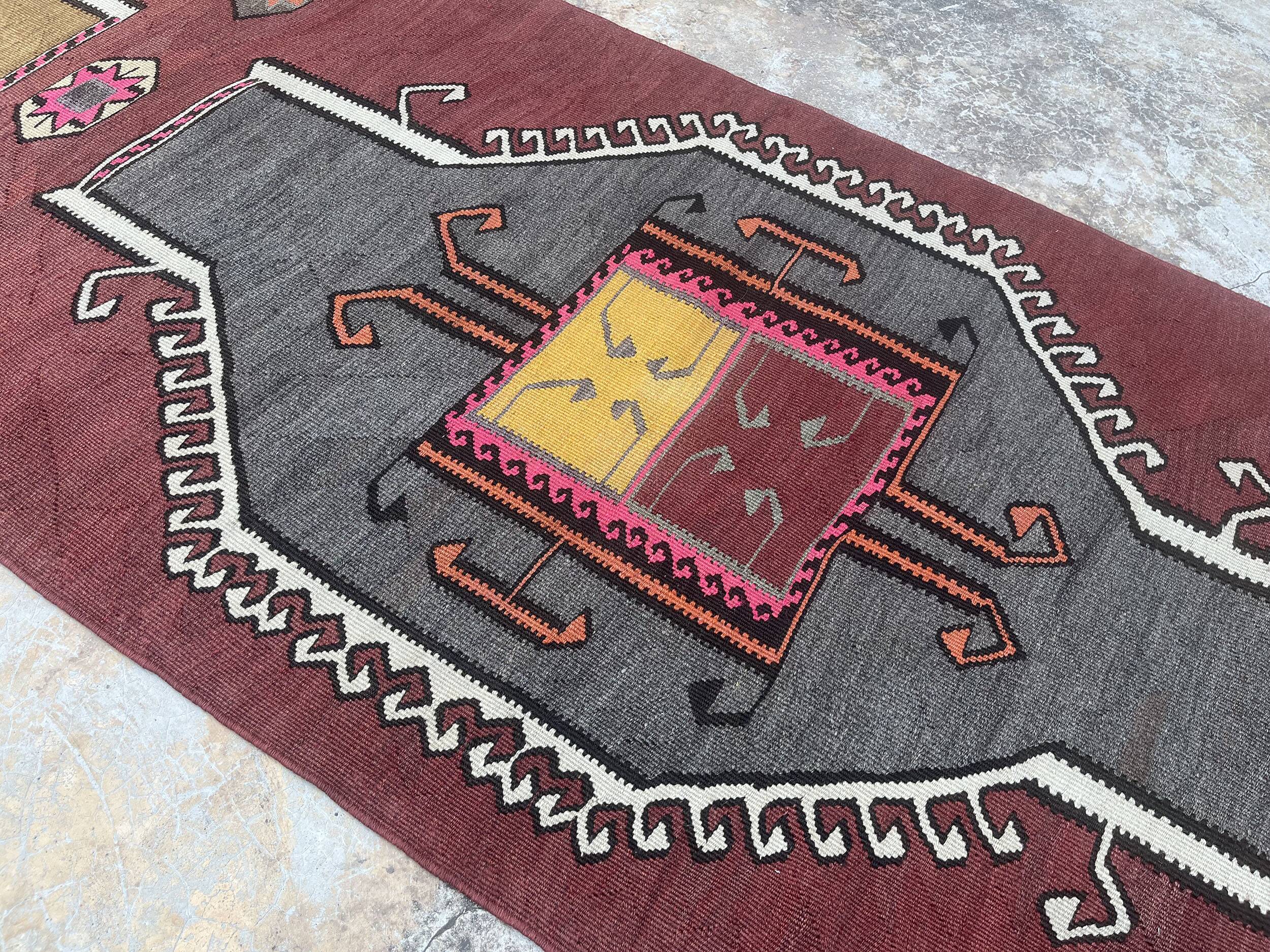 Handmade Large Colorful Hallway Rug