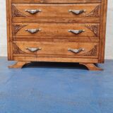 Oak art deco chest of drawers