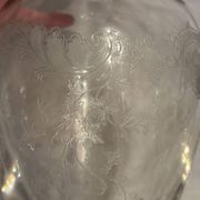 Antique engraved crystal carafe – floral decoration – matching Saint-Louis