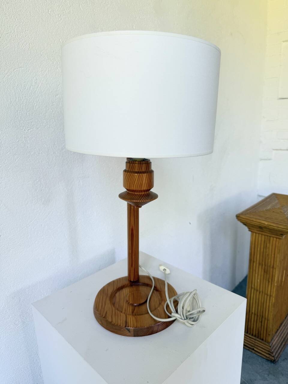 Ikea pine table lamp 1980