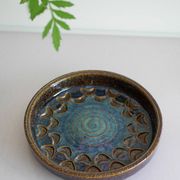 Ceramic plate in modernist art by Michael Andersen, Denmark, 1960s.