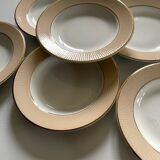 6 deep plates from L'Amandinoise model "Chamois" beige in very good condition.
