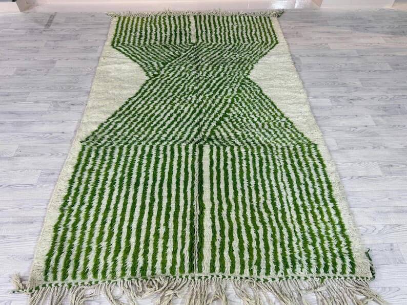 Tapis en laine pure tissé main médium taille 100 x 200 cm
