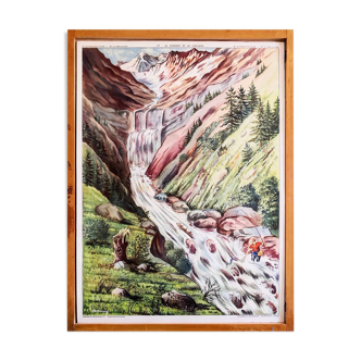 Affiche Rossignol - Le torrent et la cascade / La vallée encaissée