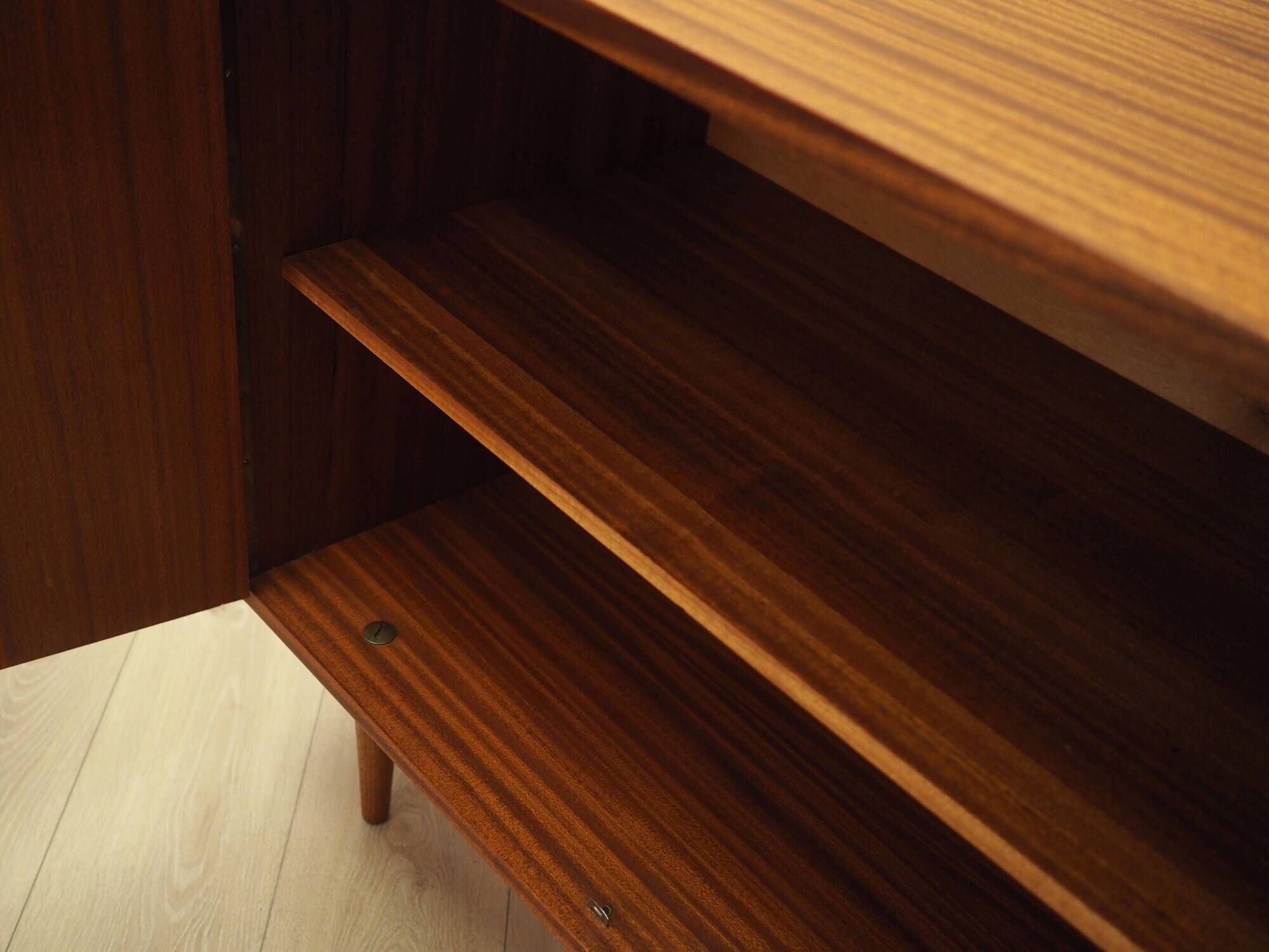 Mahogany Cabinet with Lock Meblosprzęt Poland 1970s