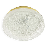 Large Murano Ice Glass Flush Mount/Ceiling Light from Doria Leuchten, Germany, 1960s
