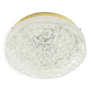 Grand plafonnier en verre de glace Murano de Doria Leuchten, Allemagne, années 1960.