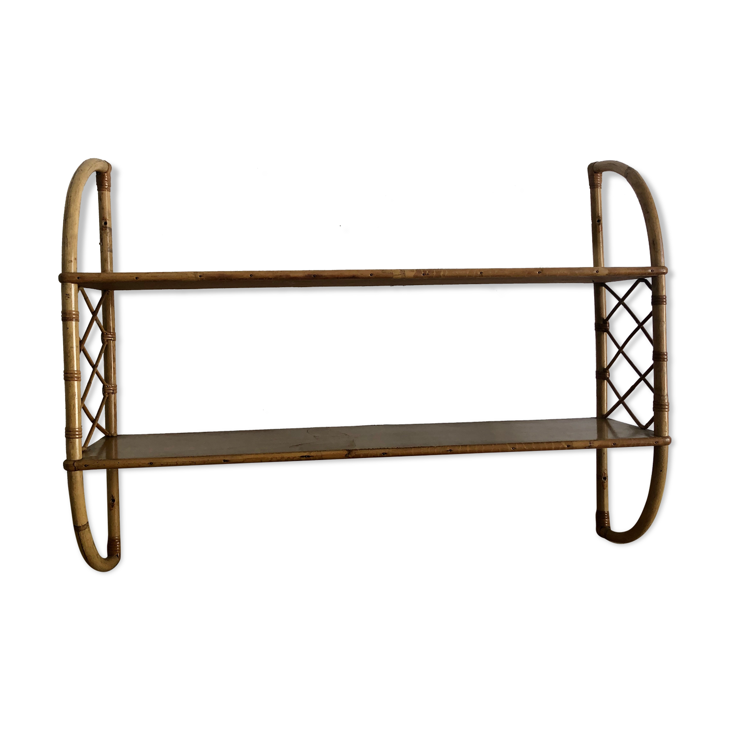 Double rattan shelf, 60s/70s