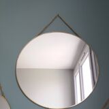 3 miroirs ronds métal doré, diametre 35, 30 et 20 cm
