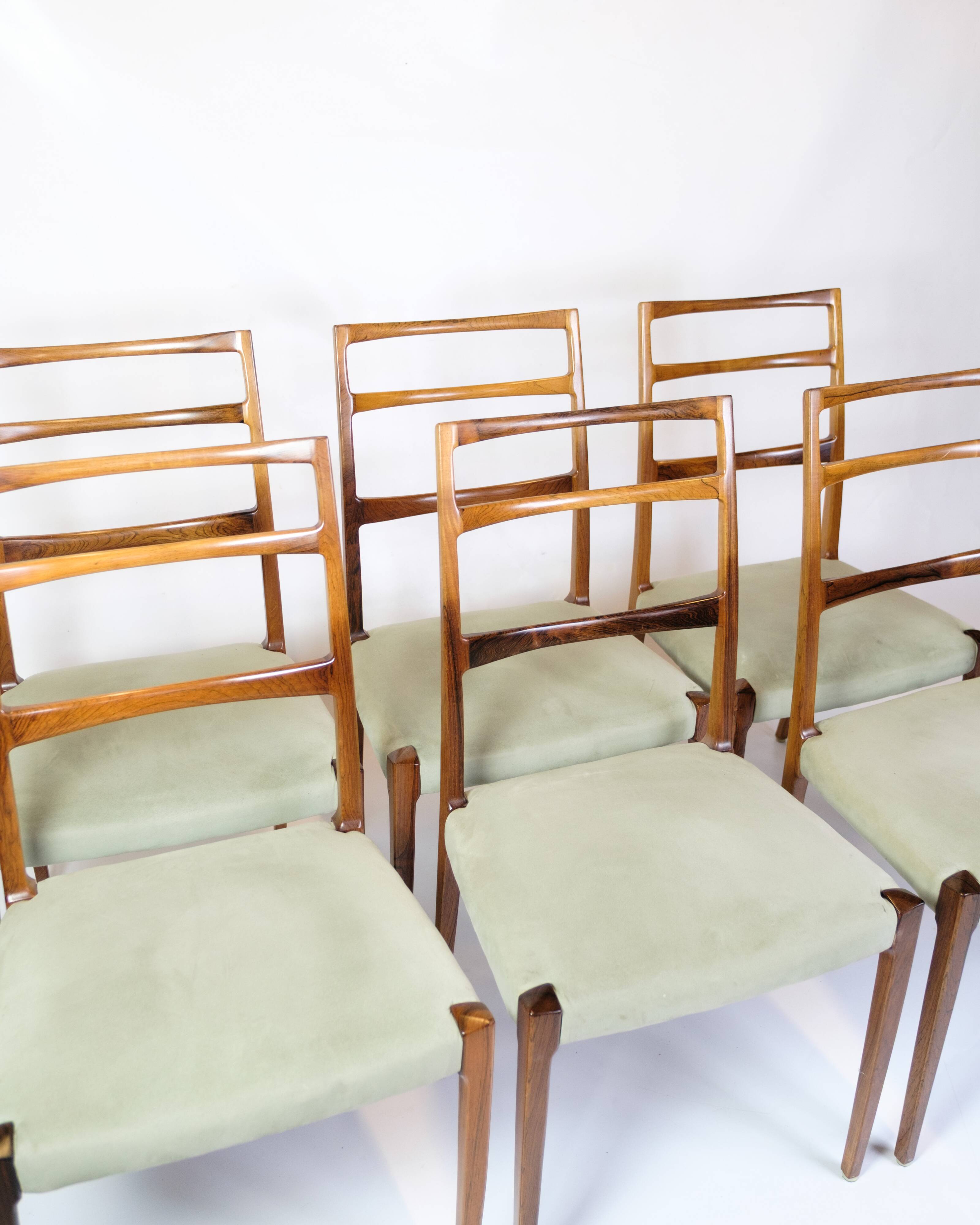 Set Of Six Dining Chairs Made In Rosewood By Sorø Furniture From 1960s