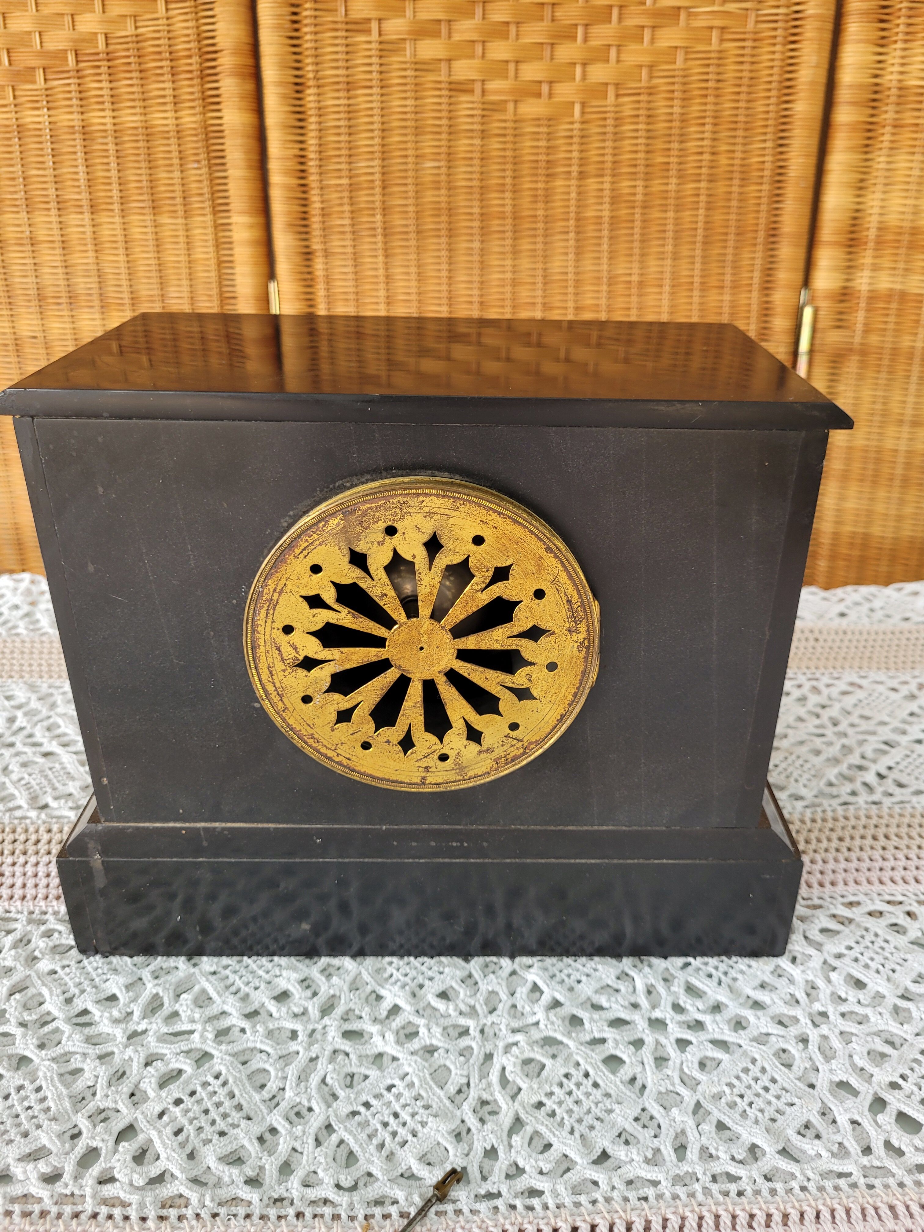 Black marble clock