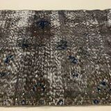 Distressed Turkish Narrow Runner 310x69 cm wool Vintage rug, Overdyed Grey