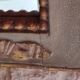 Golden wooden wall mirror 70s 70x115cm