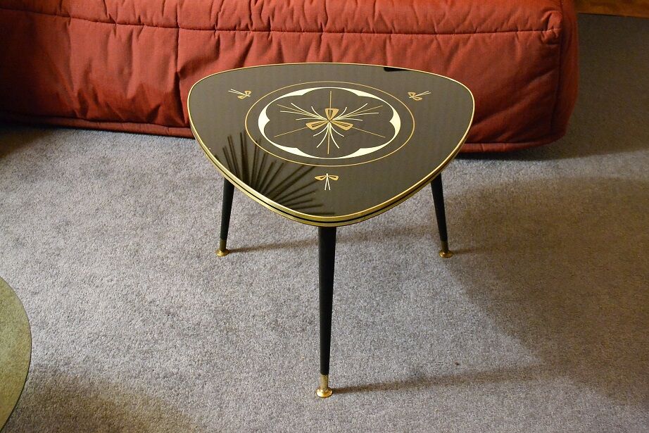 Table basse tripode compas design graphique des années 60