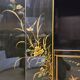 Vintage Chinese cabinet with gold leaf, flowers and peacock/ bohemian
