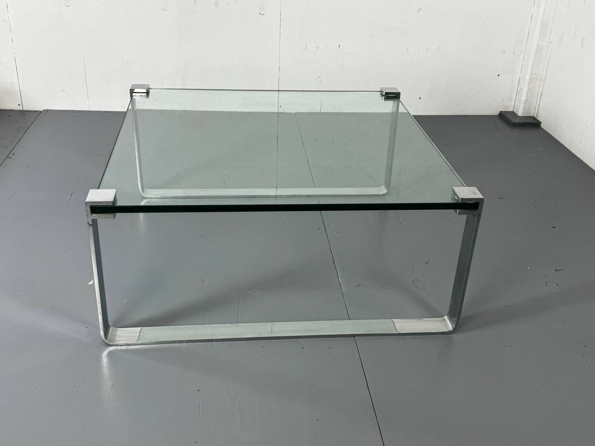 Chrome Steel and Glass Modernist Schmitt Draenert Coffee Table, 1970s