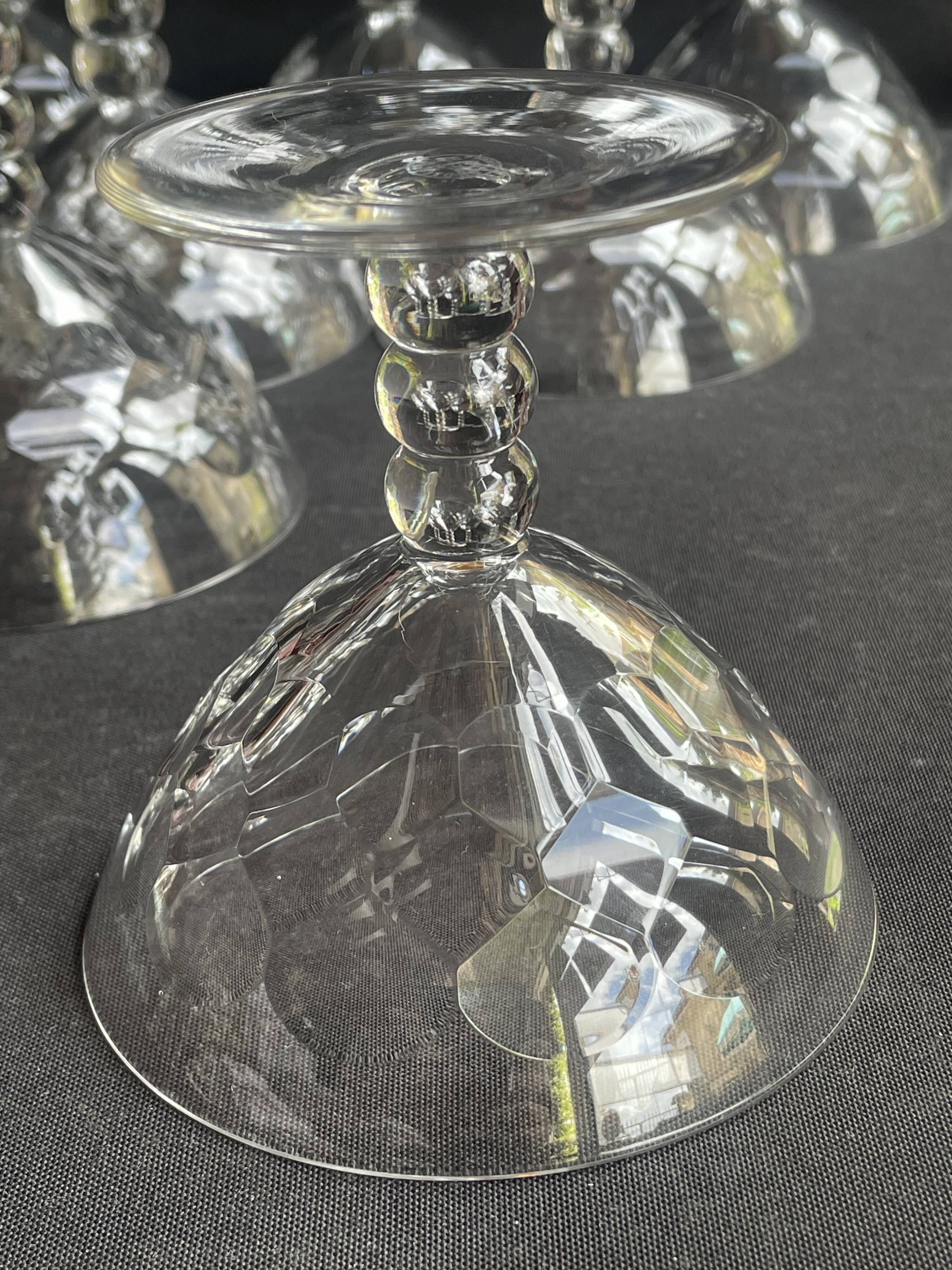 7 Baccarat Saint Hélier champagne glasses