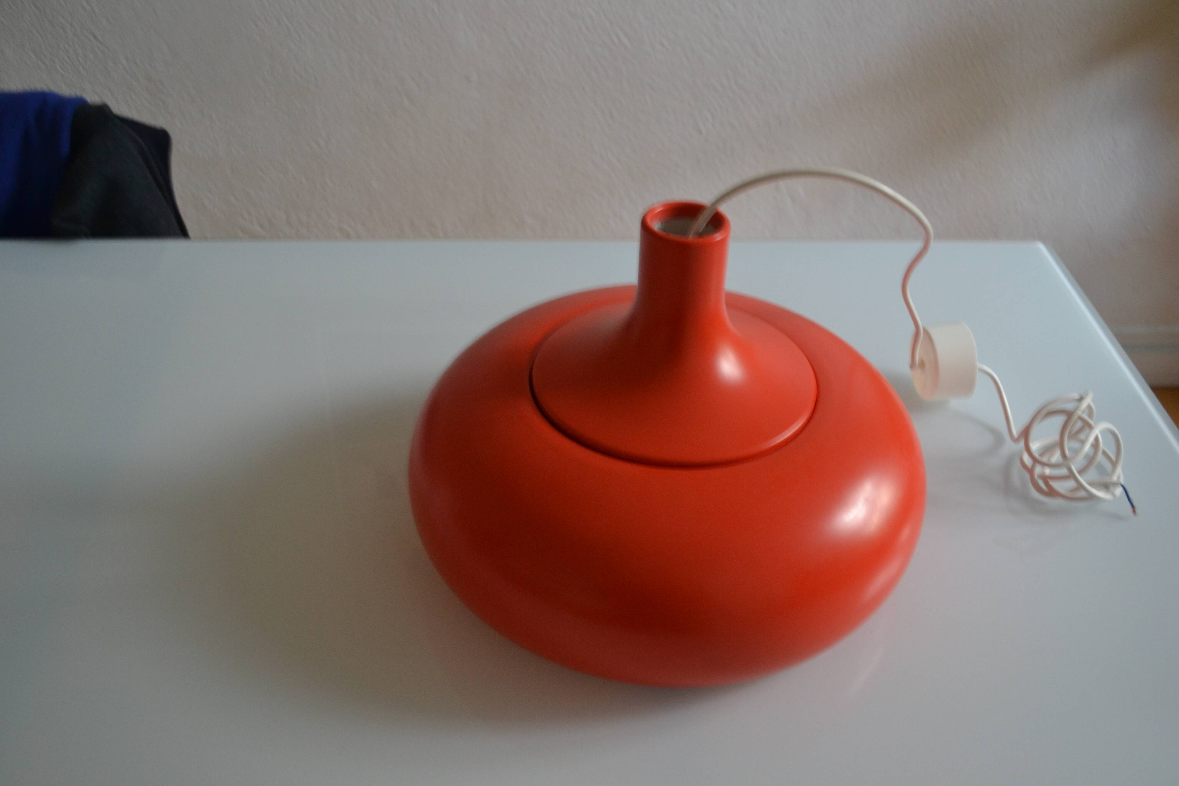 vintage suspension 1970s orange lacquered metal