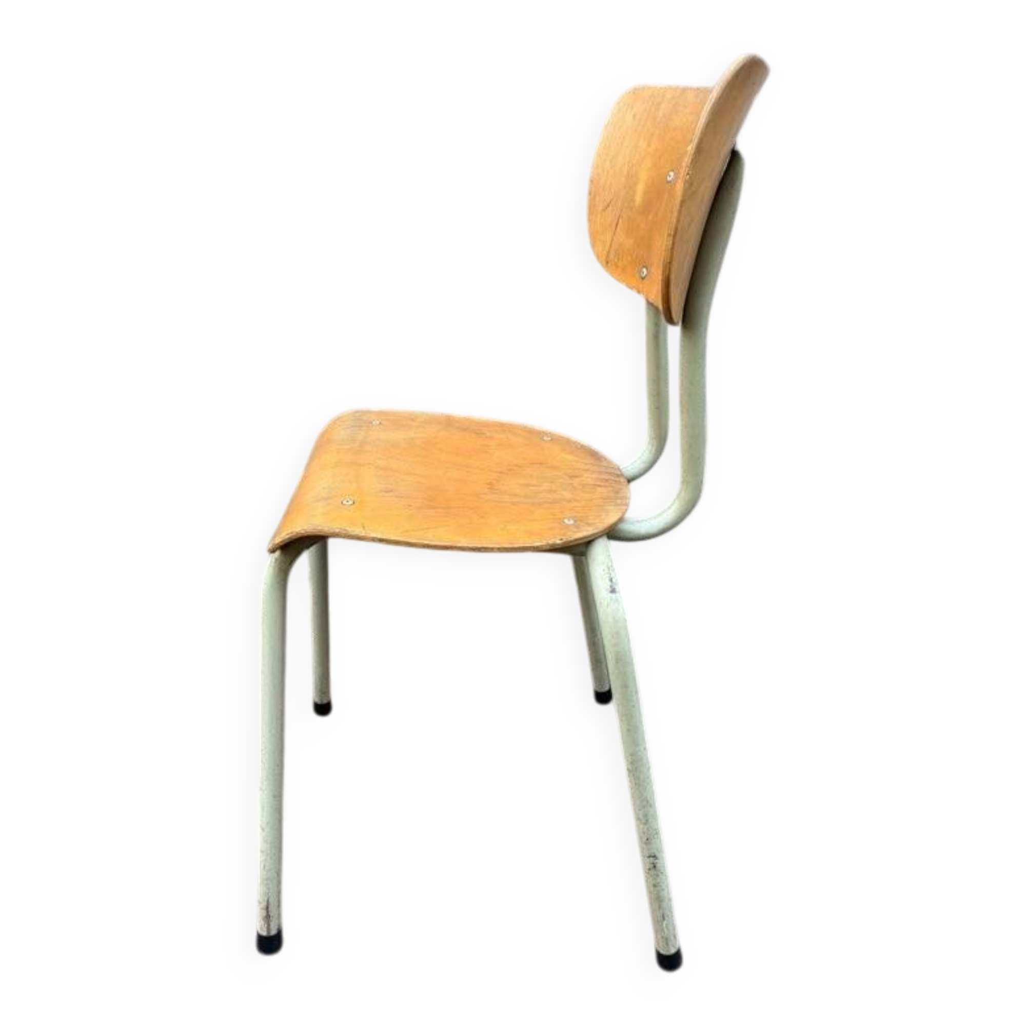 Vintage industrial chair Tubax in wood and metal