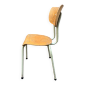 Vintage industrial chair Tubax in wood and metal