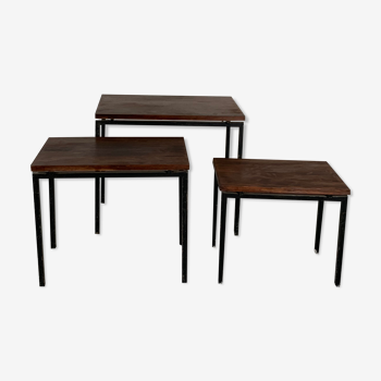 Set of 3 pull out tables By Cees Braakman, 1960