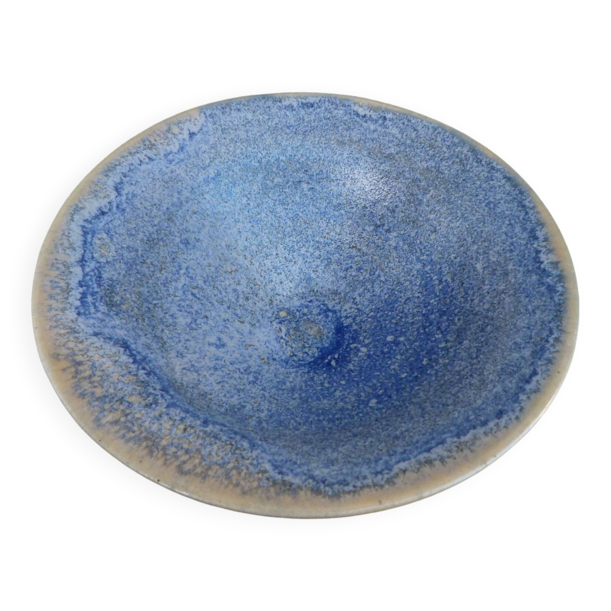 Blue stoneware ceramic bowl by an artist