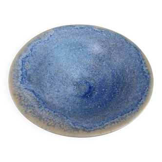 Blue stoneware ceramic bowl by an artist