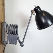 Black Industrial Soviet Scissor Wall Lamp, 1960s