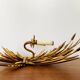 Large Gilded Italian Hollywood Regency Metal Wall Lamp by Hans Kögl