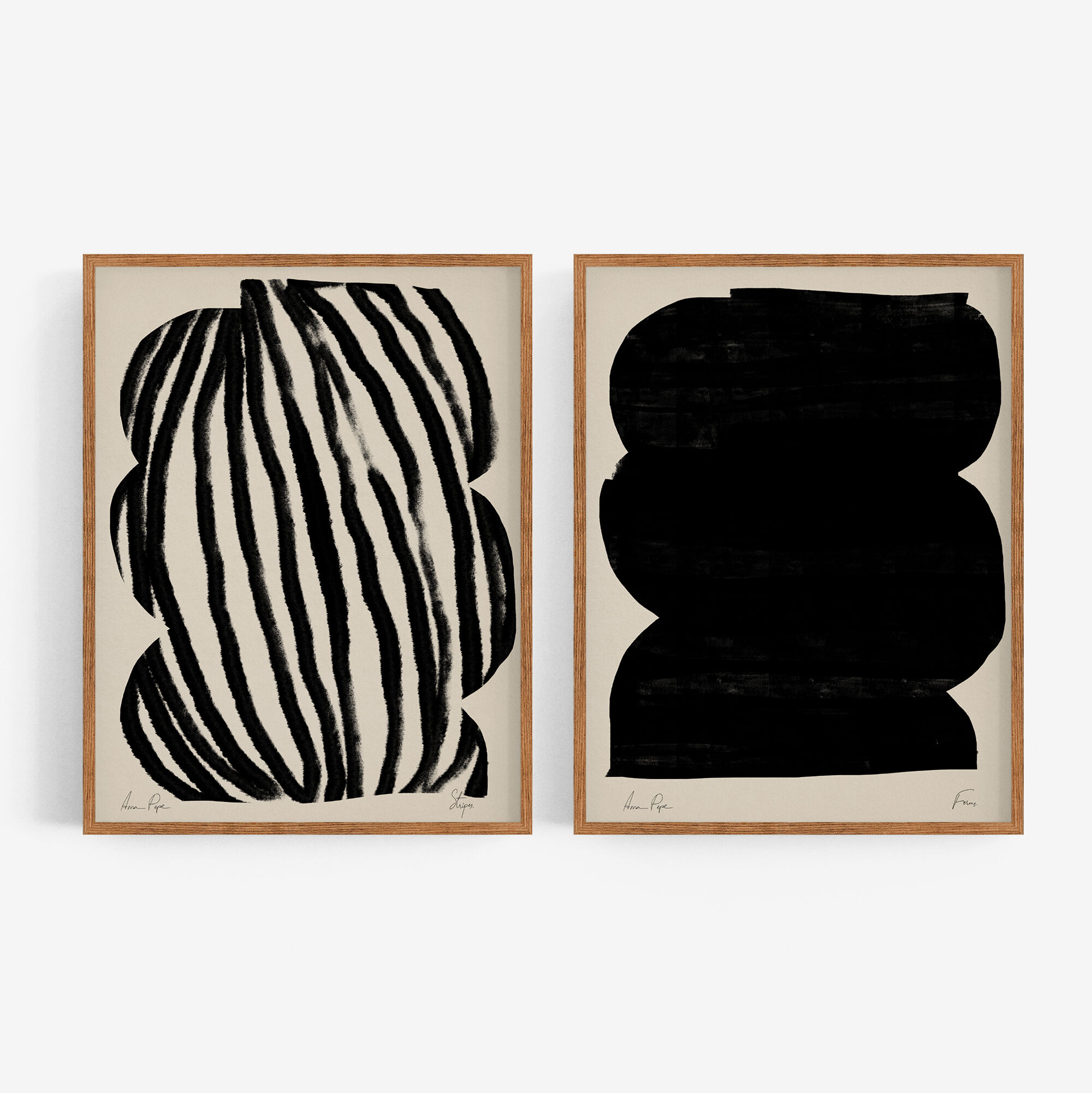 Paire d’estampes giclées ensemble d’art mural abstrait de deux, 50x70cm