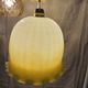 Suspension triple opaline with engraved and frosted glass in shades of yellow-orange.