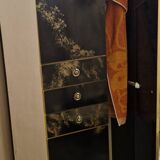 Black and gold lacquered Sanibloc furniture in the style of Maison Jansen, 1970