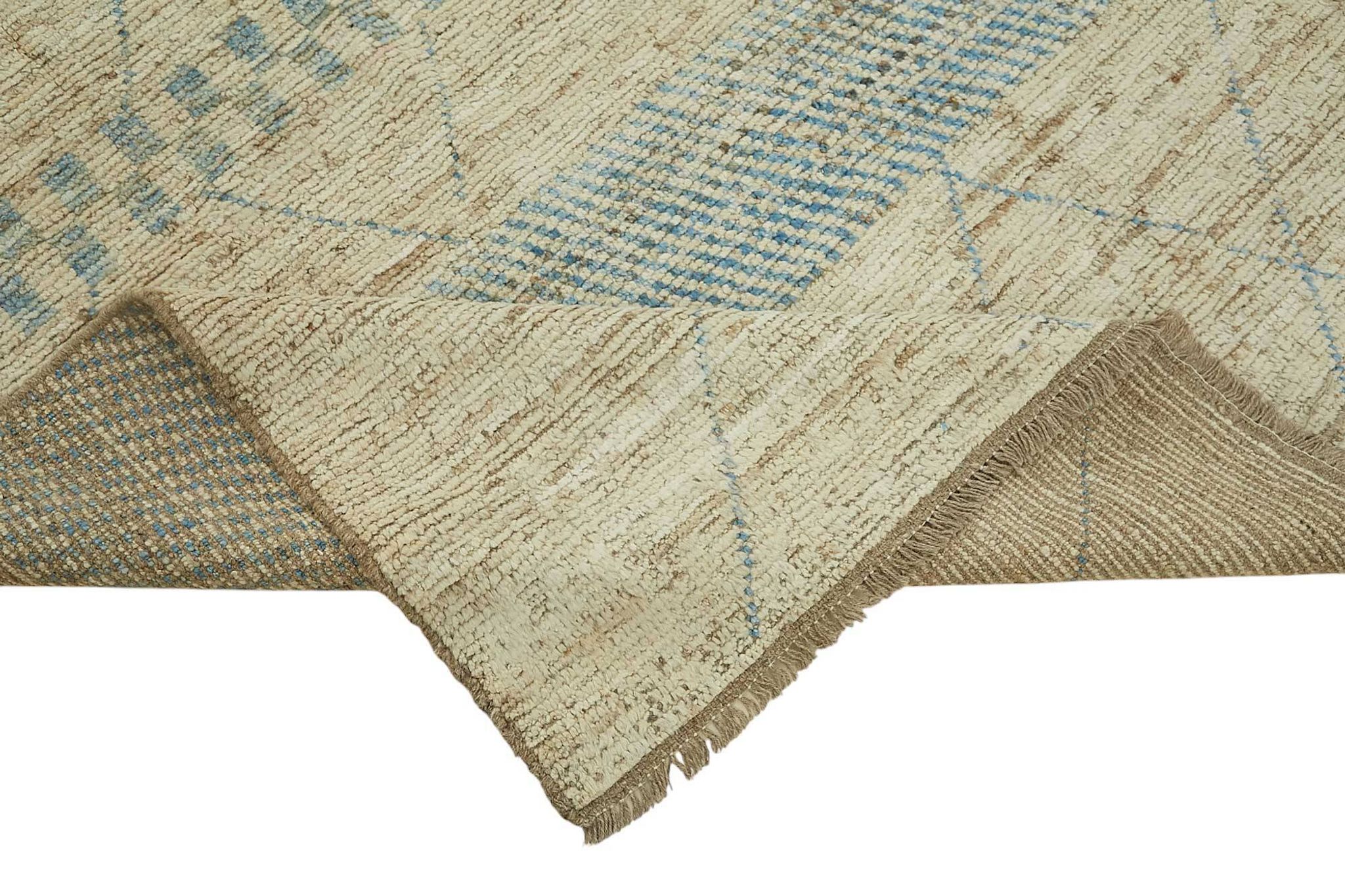Handwoven Tribal One of a Kind 253 cm x 299 cm Beige Wool Carpet