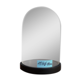 Old glass globe with black foot 17 cm high