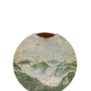 Pierre Devie, Mid-century modern green ceramic solifleur vase, France 1980