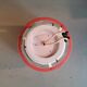 Space-age pendant light in opaline and metal