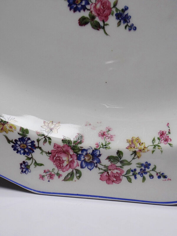 Plat de service Bernardaud porcelaine de Limoges décor floral années 20-50
