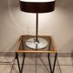 Retro lamp foot tulip and wooden lampshade