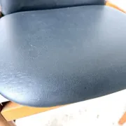 Scandinavian chair in beech and black faux leather, 1960s