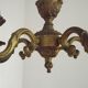 Vintage French traditional bronze chandelier with 5 lights, dating from the mid-last century 5489.