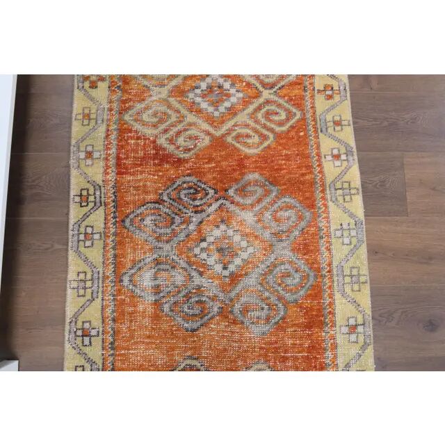 Vintage Turkish Oushak Handmade Wool Runner 83x225