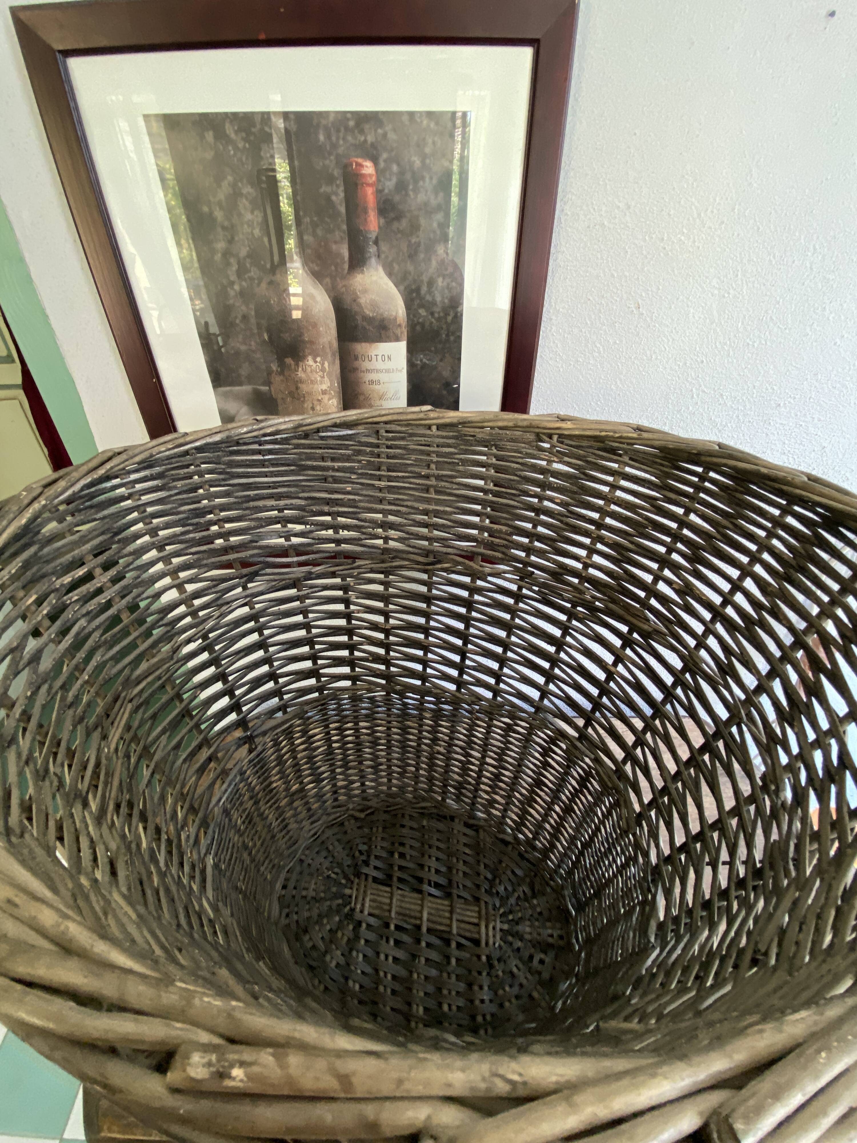 XXL 57cm grey wicker basket