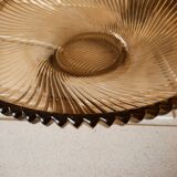 Art Deco cut or dish in smoked glass