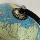 Vintage globe 1975 terrestrial tripod glass Taride world map - 28 cm
